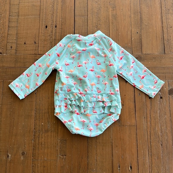 Janie and jack blue flamingo long sleeve swim suit - Picture 5 of 8